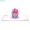 Love Cupcake 3D Фальдирующая открытка. Лучшая цена. Идеальная открытка-подарок для детей в День святого Валентина.