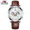 TEVISE T850A famous china oem watch factory never used vintage automatic mechanical leather belt watches for men