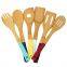 Bamboo utensil set with color handle Wholesale bamboo cooking utensils