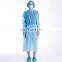 Polypropylene lab gowns knit cuff long sleeve blue pp medic surgical grown with arm knit