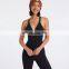 Women V Neck Sexy Yoga Fitness Jumpsuit Custom Front Button One-Piece Sportswear