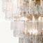 Hengzhi Modern Lattice Glass Design Indoor pendant lamp LATTICE TIERED ROUND CHANDELIER for Dining Room Villa