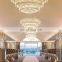 Wedding hall large crystal LED chandelier round pendant light for banquet