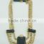FASHION MULTI ROW CHUNKY CHAIN BIG STONES STATEMENT NECKLACE EARRING SET