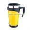 SS double wall 16oz travel mugs with handle
