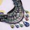New Arrival Handmade Leather Chain Choker Indian Colorful Gems Pendant Collar Necklace