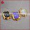 Fashion jewelry small rectangle druzy connector all color natural crystal drusy stone pendant
