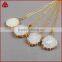 Fashion Druzy Pendant, 18K Gold Plated Opal White Flower Solar Quartz Charm Pendant