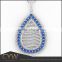CYW cheap s925 sterling silver pendan Micro pave with bule zircon wholesale custom jewelry pendant