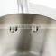 noble style nylon satin polished stainless steel milk pot with high arched lid induction bottom