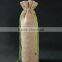 New christmas jute wine bottle bags single bottle wine bag wine drawstring bag with logo printing