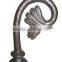 Ancient Gold Scroll Wrough Iron Curtain Rods Finials For 1.25" (31.7mm) Curtain Rods