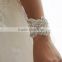 Flower Leaves Crystal Applique Bracelet,Jewellery Rhinestone Beaded Bridal Wrist