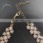 gold plated wholesale alloy necklace jewelry with crystal stone
