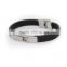 Fashion jewelry bracelets 316L stainless steel mens bracelets leather