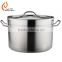 Stainless steel pot with double-ply bottom