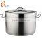 Stainless steel pot with double-ply bottom