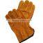 Brasive resistance cowhide split brown leather driving gloves