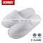 white plain white hotel slippers close toe custom logo velvet slipper