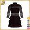 Wholesale Black Premium Lace Panel Tiered Mini Dress For women