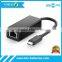 2016 newest type c adpater USB3.1 Type C male to10/100/1000 giga lan adpater