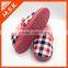 Latticed cotton fabric ankle boot slipper