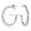 Mixed Styles Jewelry 18k White Gold Plated Silver Color Crystal Rhinestone Round Hoop Earring                        
                                                Quality Choice