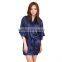 5 colors available cheap Women Bridesmaid Short Satin Kimono Bath Robes Wholesale