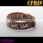 farbic rope pinion big real leather bracelet