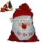 HO!HO!HO! 50*70cm large velvet santa claus christmas gift bag for promotion