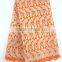 Best selling nigeria special swiss design double orangze lace fabric with stones