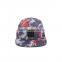 High quality custom floral printing snapback 5 panel flat cap with your logo wholesale