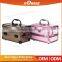 Wholesale Multilayer Drawers High Capacity Aluminium Cosmetic Display Case With Mirror