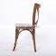 French style oak cross back wooden chair