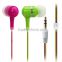 colorful wired earphone cheap high quality in ear earbuds OEM factory