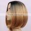 Synthetic ombre bob wig beyonce wig Gradient blakc color ombre blond N399