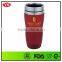 Customized 16 oz plastic extrior stainless travel mug