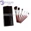 Private label 7pcs makeup brush tools with designer bag