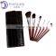 Private label 7pcs makeup brush tools with designer bag