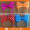 Red Color Plastic Minnie Mouse LED Light Up Headband Flashing Glow Bow Headband For Party