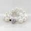 7-8mm white perfect full round real natural freshwater pearl bracelet