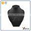 standing black fabric bust mannequin for necklace display