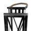 Glass Stainless steel Lantern with rope handle