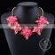 high quality crystal flower chunky statement necklace tin alloy fashion women pendant necklace 6390074