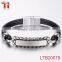 fashion jewelry Genuine Black Leather Braided Wristband Bracelet for men stainless steel clasps for bracelet