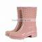 Green Pvc Material Waterproof Rain Boots Rainshoes for Women Ladies
