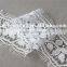 6cm width high quality 100% polyester white color lace trim eyelash lace trim african lace embroidery fabric for wedding dress