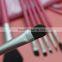 7pcs made of Syethetic Hair with PU Leather Roll Pouch (Pink) Brush Set