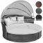 Rattan furniture outdoor canopy sun bed, chaise lounge, outdoor cabana beds