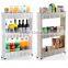 New design plastic save space storage trolley and storage organizer